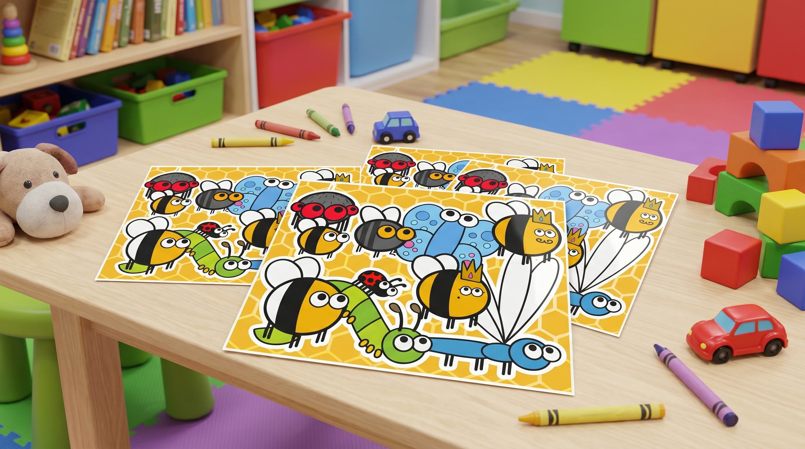 Koning Zen stickerpakket met bijen, insecten en kleine natuurvrienden